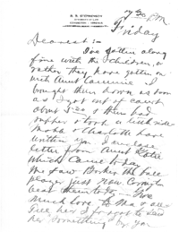 Letter from Roscoe Stephenson to his wife, 18 July 1924
